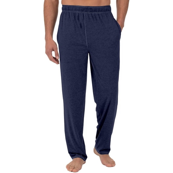 PNTUTB Men's Casual Homewear Solid Color Elastic Waist Loose Comfortable Straight Leg Long Pants with Pockets