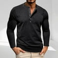 thumbnail image 1 of PNTUTB Fashionable Men's Casual Long Sleeved Round Neck Collar Button Solid Color Tops, 1 of 6