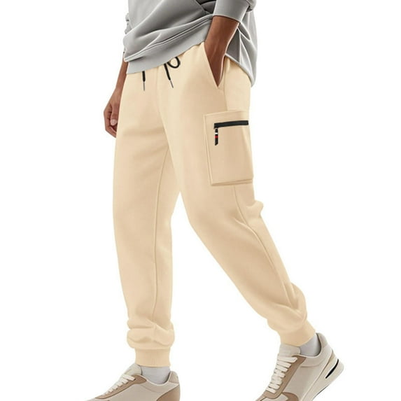 PNTUTB Men's Casual Multiple Pockets Cargo Pants Loose Cuff Fashion Outdoor Drawstring Jogging Pants