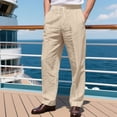 thumbnail image 1 of PNTUTB Men's Casual Solid Color Lightweight Elastic Waist Drawstring Loose Comfortable Wide Leg Pants with Pockets, 1 of 6