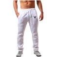thumbnail image 1 of PNTUTB Men's Casual Solid Color Patterned Breathable Stretch Drawstring Waist Outdoor Sports Pants, 1 of 6