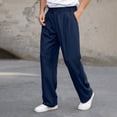 thumbnail image 1 of PNTUTB Men's Casual Solid Color Pleated Drapey Button Fly Zipper Loose Comfortable Straight Leg Trousers with Pockets, 1 of 6
