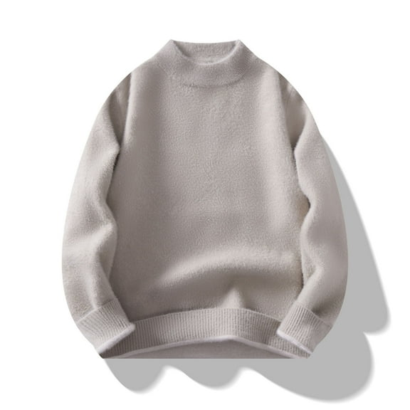 PNTUTB Men's Casual Solid Color Slim Fit Basic Tops Long Sleeve Knitted Turtleneck Pullover Warm Sweater