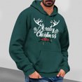 thumbnail image 1 of PNTUTB Men's Casual Solid Color Styling Christmas Graphic Print Long Sleeve Hoodie Drawstring Pullover Sweatshirt with Pocket, 1 of 6
