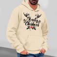 thumbnail image 1 of PNTUTB Men's Casual Solid Color Styling Christmas Graphic Print Long Sleeve Hoodie Drawstring Pullover Sweatshirt with Pocket, 1 of 6