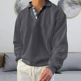thumbnail image 1 of PNTUTB Men’s Classic Lapel Collared Button Down Shirt Solid Color Long Sleeve Pullover Casual Loose Blouses, 1 of 6