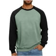 thumbnail image 1 of PNTUTB Men's Color-blocking Crewneck Casual Long Sleeve Fall Winter Warm Sweatshirts Fashion Pullovers, 1 of 5