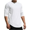 thumbnail image 1 of PNTUTB Men's Crew Neck Casual Long Sleeve Pullover Solid Color Lightweight Loose Fit Sports Top, 1 of 5