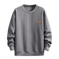 thumbnail image 1 of PNTUTB Men's Crewneck Solid Color Sweatshirt Long Sleeve Casual Warm Loose Hoodless Pullover Tops, 1 of 5