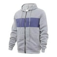 thumbnail image 1 of PNTUTB Men's Fall Winter Fashion Jacket Long Sleeve Zip Up Hooded Coat Color Block Hoodies Outerwear, 1 of 5