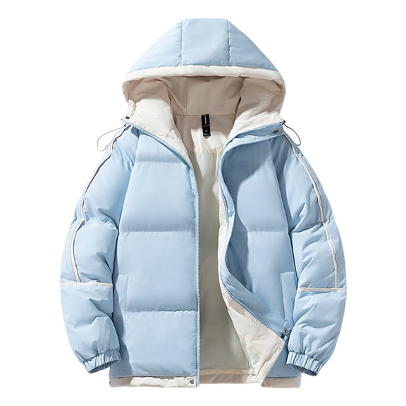 PNTUTB Men's Fashion Casual Solid Color Long Sleeved Warm Drawstring Hooded Comfort Coat with Pocket