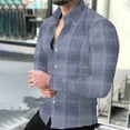 thumbnail image 1 of PNTUTB Men's Fashion Checkered Print Collared Button Down Shirts Everyday Casual Comfortable Long Sleeve Blouses, 1 of 6