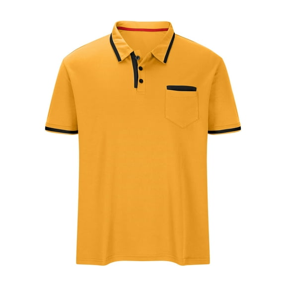 PNTUTB Men's Fashion Classic Short Sleeve Lightweight Button Down Solid Color T-shirt Casual Sports Top