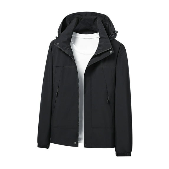 PNTUTB Men's Fashion Color Block Outdoors Wearproof Warm Zipper Pocket Fleece Coat Long Sleeve Jacket