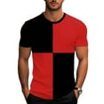 thumbnail image 1 of PNTUTB Men's Fashion Color Block Short Sleeve Round Neck T Shirt Casual Comfortable Tee Top, 1 of 5