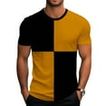 thumbnail image 1 of PNTUTB Men's Fashion Color Block Short Sleeve Round Neck T Shirt Casual Comfortable Tee Top, 1 of 5