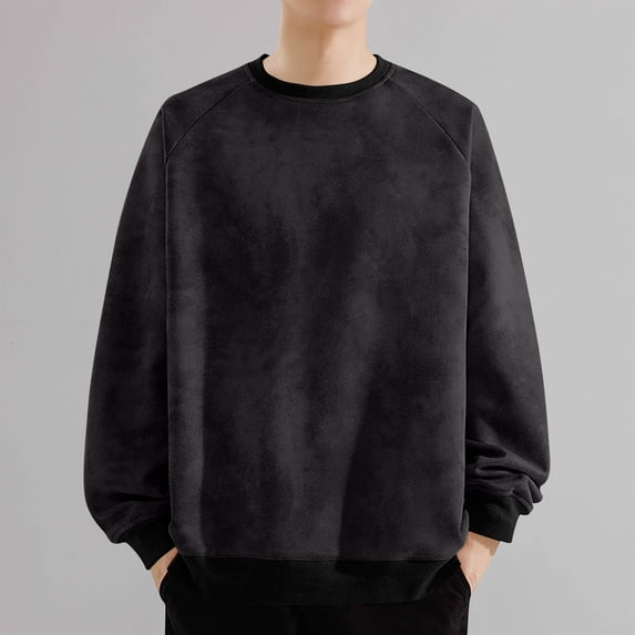 PNTUTB Men's Fashion Dyeing Long Sleeve Sweatshirt Loose Fit Basic Pullover Crewneck Shirt