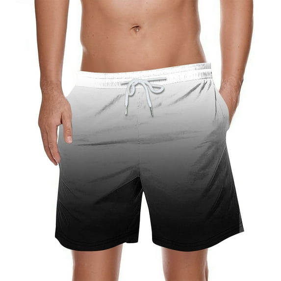 PNTUTB Men's Fashion Gradient Color Relaxed Fit Stretch Drawstring Casual Shorts Beach Shorts
