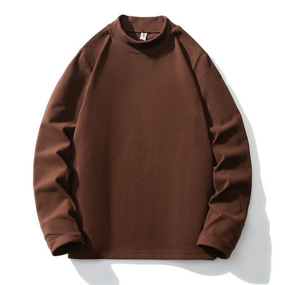 PNTUTB Men's Fashion Minimalist Crew Neck Long Sleeve Solid Color Comfortable Base Layer Top