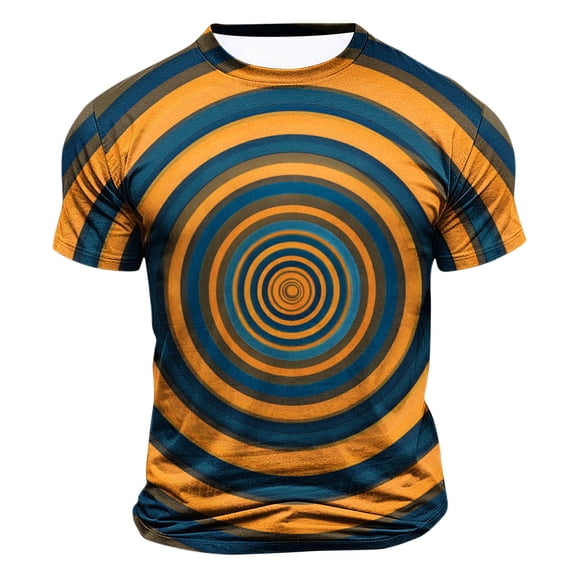 PNTUTB Men's Fashion Optical Illusion Print Casual Crew Neck Short Sleeve Summer Comfortable T Shirts