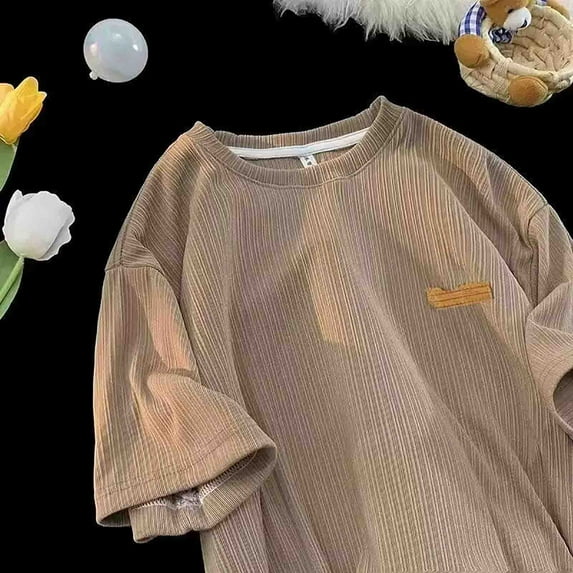 PNTUTB Men's Fashion Oversized Solid Color T-shirts Workout Short Sleeve Casual Crewneck Tee Tops