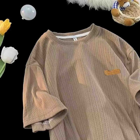 PNTUTB Men's Fashion Oversized Solid Color T-shirts Workout Short Sleeve Casual Crewneck Tee Tops