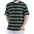 thumbnail image 1 of PNTUTB Men's Fashion Retro Striped Print Casual Round Neck Short Sleeve Summer Loose Comfortable T Shirts, 1 of 4