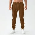 thumbnail image 1 of PNTUTB Men's Fashion Solid Color Casual Loose Comfortable Elastic Waist Drawstring Cuffed Pants with Pockets, 1 of 6