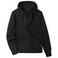 thumbnail image 1 of PNTUTB Men's Fashion Solid Color Fleece Soft Warm Full Zip with Pockets Casual Drawstring Hooded Coat, 1 of 5