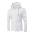 thumbnail image 1 of PNTUTB Men's Fashion Solid Color Hooded Cardigan Loose Casual Zipper Long Sleeve Coat with Pockets, 1 of 5