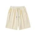 thumbnail image 1 of PNTUTB Men's Fashion Solid Color Lightweight Breathable Stretch Waistband Drawstring Pocket Relaxed Shorts, 1 of 5