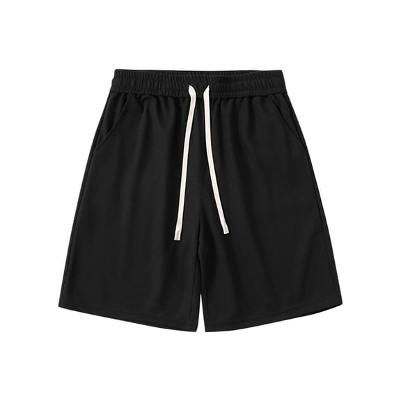PNTUTB Men's Fashion Solid Color Loose Fit Elastic Waist Drawstring Pocket Casual Comfort Shorts