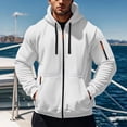 thumbnail image 1 of PNTUTB Men's Fashion Solid Color Multi-Pocket Full-Zip Long Sleeve Casual Drawstring Hooded Jacket, 1 of 6