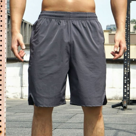 PNTUTB Men's Fashion Solid Color Stretch Waistband Drawstring Pocket Casual Comfortable Relaxed Shorts