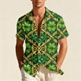 thumbnail image 1 of PNTUTB Men's Fashion St. Patrick's Day Print Casual Loose Collared Short Sleeve Button Down Comfort Blouse, 1 of 6