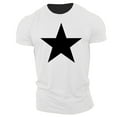 thumbnail image 1 of PNTUTB Men's Fashion Star Print Short Sleeve Crew Neck Casual Summer Classic Basic Tee Shirts, 1 of 6