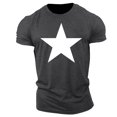 thumbnail image 1 of PNTUTB Men's Fashion Star Print Short Sleeve Crew Neck Casual Summer Classic Basic Tee Shirts, 1 of 6