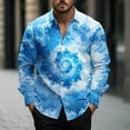 thumbnail image 1 of PNTUTB Men's Fashion Tie-dye Personality Collared Button Down Everyday Casual Long Sleeve Comfortable Blouses, 1 of 6