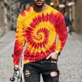 thumbnail image 1 of PNTUTB Men's Fashion Tie-dye Print Crew Neck Pullover Casual Long Sleeve Comfortable Breathable Tops, 1 of 6