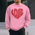 thumbnail image 1 of PNTUTB Men's Fashion Valentine's Day Print Loose Casual Long Sleeves Crew Neck Hoodless Pullover Sweatshirts, 1 of 6