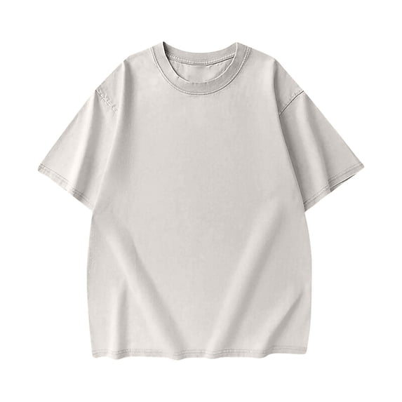 PNTUTB T-shirts for Men Fashion Solid Color Casual Short Sleeved Round Neck Loose Shirts