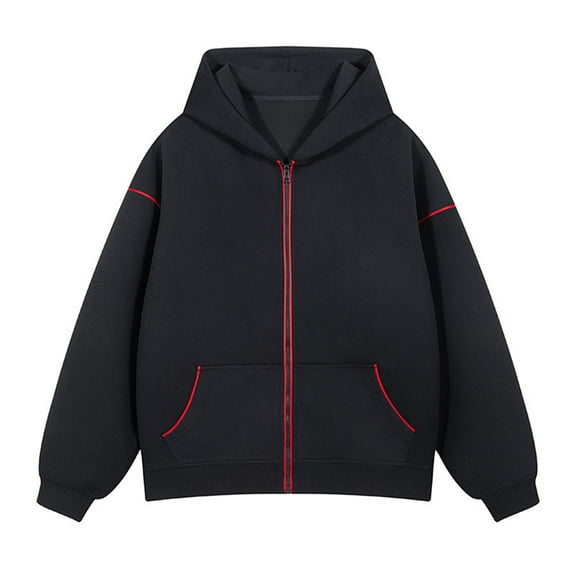 PNTUTB Men's Fashion and Casual Color-blocking Full Zip Long Sleeved Hooded Warm Coat with Pocket