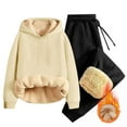 thumbnail image 1 of PNTUTB Men's Fleece-lined Hoodie Sweatshirts Pullover Thick Thermal Long Sleeve Solid Color Sweatsuit Set, 1 of 5