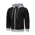 thumbnail image 1 of PNTUTB Men's Hoodies Zip Front Sweatshirt Fashion Color Blocking Long Sleeve Warming Coat with Pocket, 1 of 4