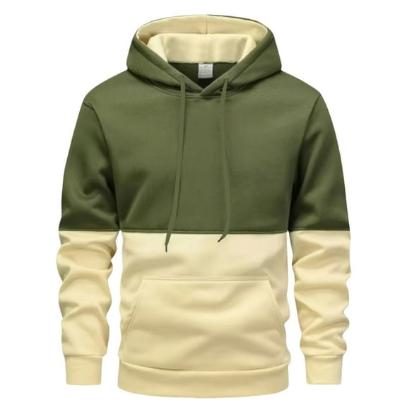 PNTUTB Men's Long Sleeve Zip Up Hoodie Casual Drawstring Color Block Comfortable Sweatshirt with Pocket