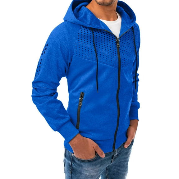 PNTUTB Men's Printing Hooded Long Sleeve Cardigan Loose Casual Sports Zipper Coat with Pockets