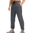 thumbnail image 1 of PNTUTB Men's Relaxed Solid Color Elastic Waistband Pants with Pockets and Drawstring Lightweight Athletic Pants, 1 of 6