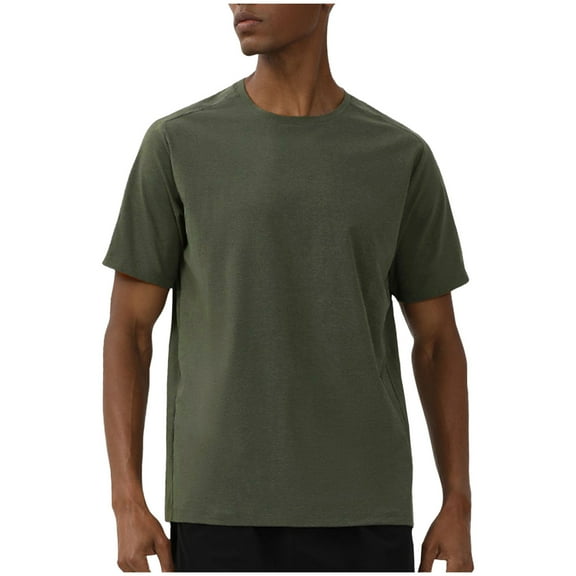 PNTUTB Men's Short Sleeved Casual Fashion Solid Color Round Neck Loose Blouses/T-shirt Flash Picks