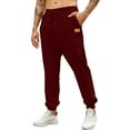 thumbnail image 1 of PNTUTB Men's Solid Color Active Elastic Drawstring Waist Casual Versatile Loose Comfortable Cuffed Hem Pants with Pockets, 1 of 5