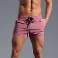 thumbnail image 1 of PNTUTB Men's Solid Color Casual Athletic Elastic Drawstring Comfortable Beach Shorts with Pockets, 1 of 6